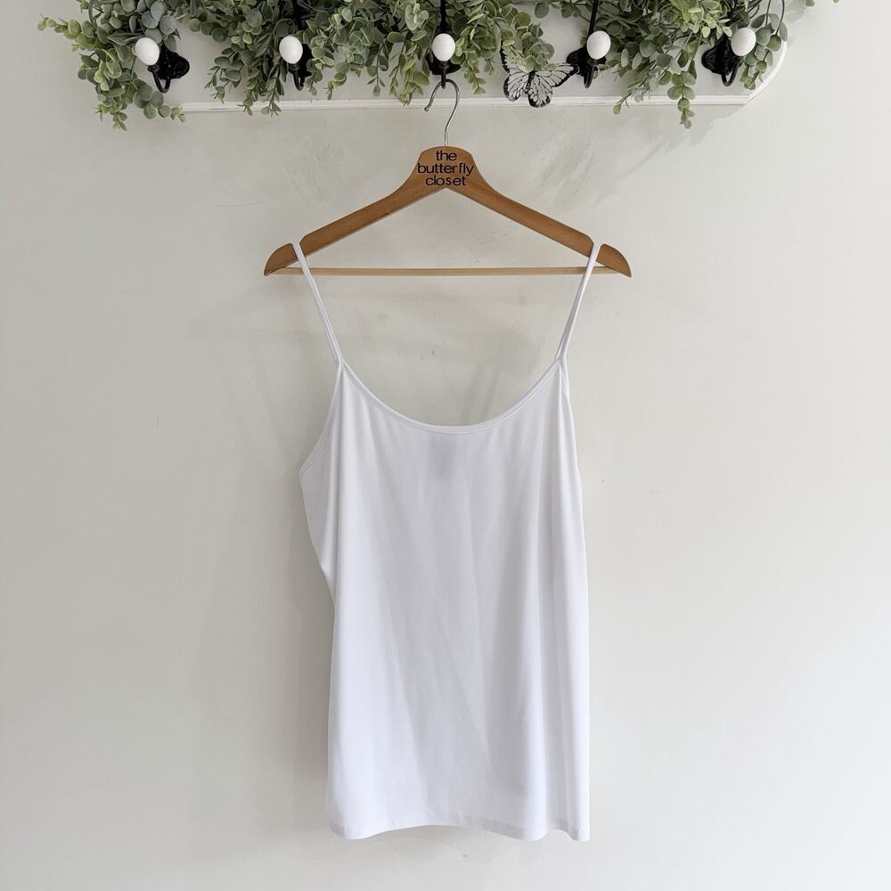 Clara Sun Woo White Spaghetti Step Stretch Tank Top Large KD